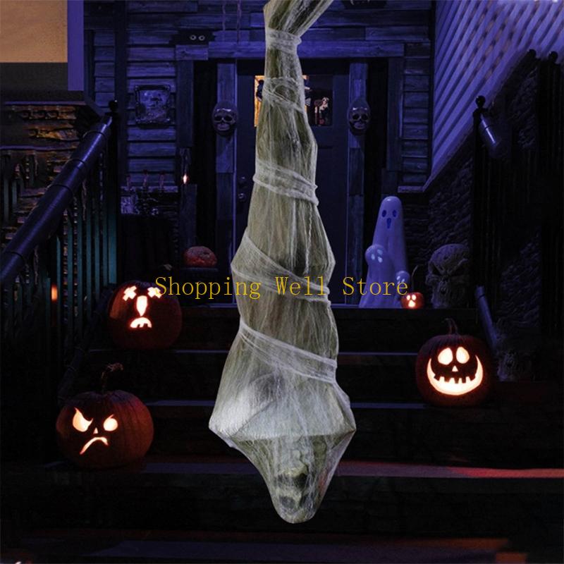 

KX4B Easy To Install Cotton Mummy Figure For Halloween Scary And Family Activities CN