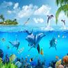 Underwater World 3D Mural Dolphin Photo Wallpaper Living Room Bedroom Decoration Mural Wallpaper
