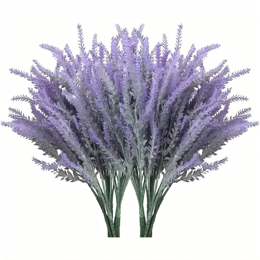 5-Head Flocked Lavender Artificial Flower for Home and Outdoor Decor