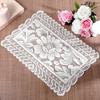 Rectangle Lace Placemats for Tables, 2 PCS White Lace Placemats Vintage White Laces Tablemats Embroidered Crochet Placemat Cloth Laces Floral Table