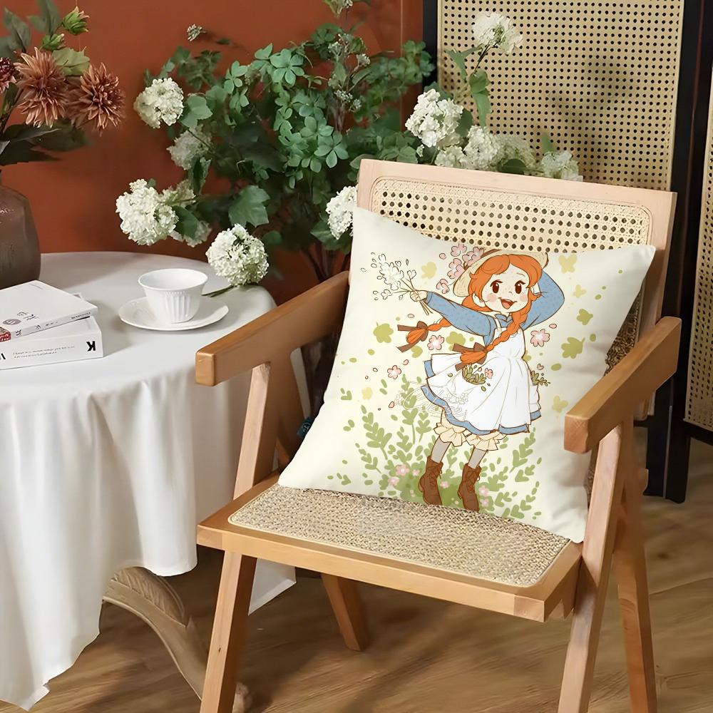 Book AAnne of Green Gable Cushion Cover Silky Short Plush Invisible Zipper Dustproof Sofa Pillow Case for Home Decor