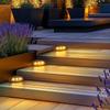 8pcs Waterproof Solar Step Lights Warm /White Light Easy To Use Stair Lighting Solar Powered Auto Switch Garden Walkway Light