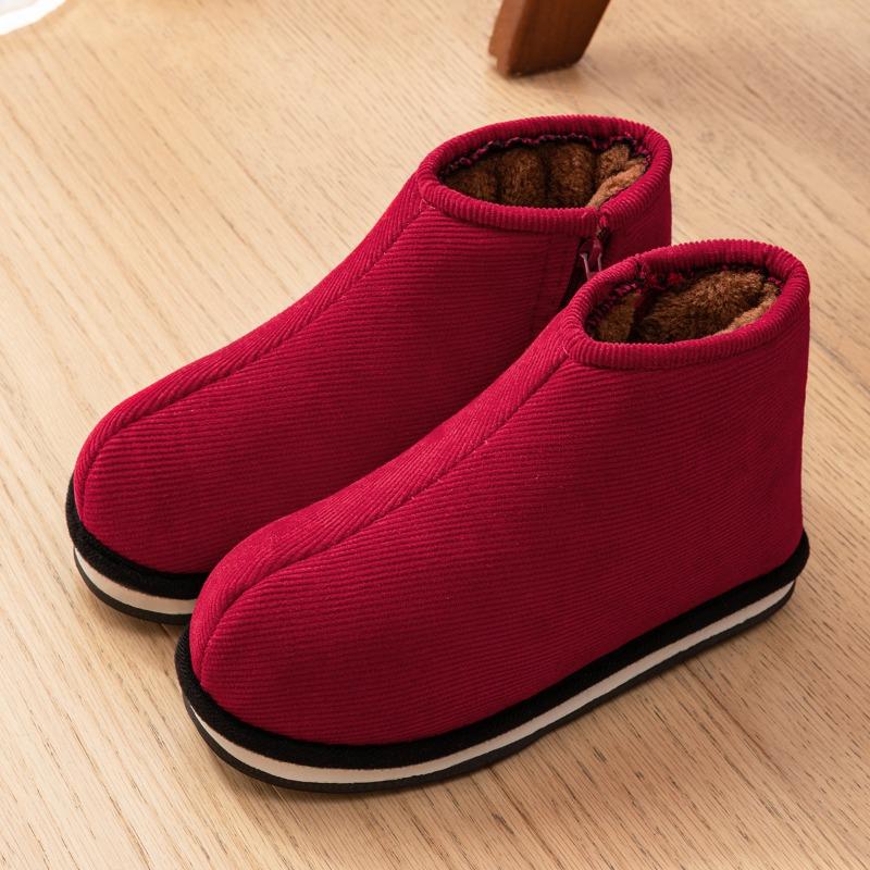 

Пожилые тапочки снежные хлопковые туфли осень и зима женские домашние комнатные нескользящие теплые на толстой подошве средние и старые хлопковые тапочки женские 36 [Suitable for size 35]