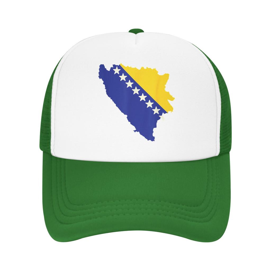 Bosnia and Herzegovina Flag Map Mesh Baseball Cap Adult Casual Trucker Hat Hat Adjustable Summer Trucker Cap