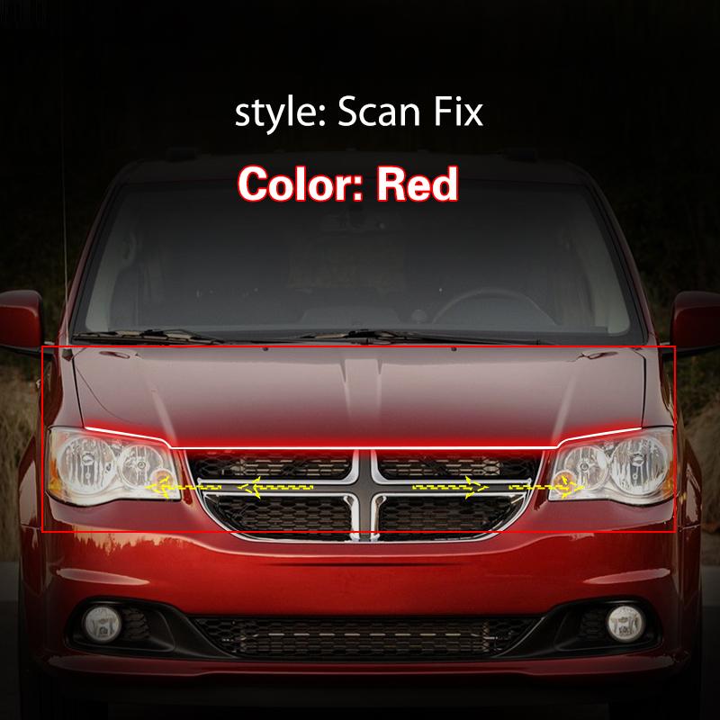 For Dodge Grand Caravan 2007-2021 Daytime Running Light Fog Lamp Light Strip Car DRL LED Scan Starting Decorative Ambient Lamp 120cm