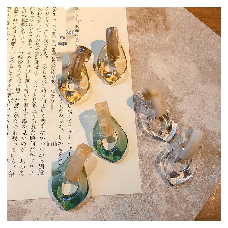 Trendige Retro Harz Baum Ohrringe - Stilvoller transparenter Schmuck für Frauen