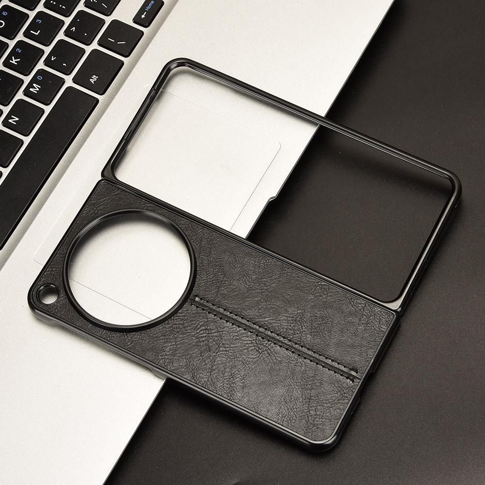 For OnePlus Open Case Shockproof Cowhide Texture PU+PC Phone Cover