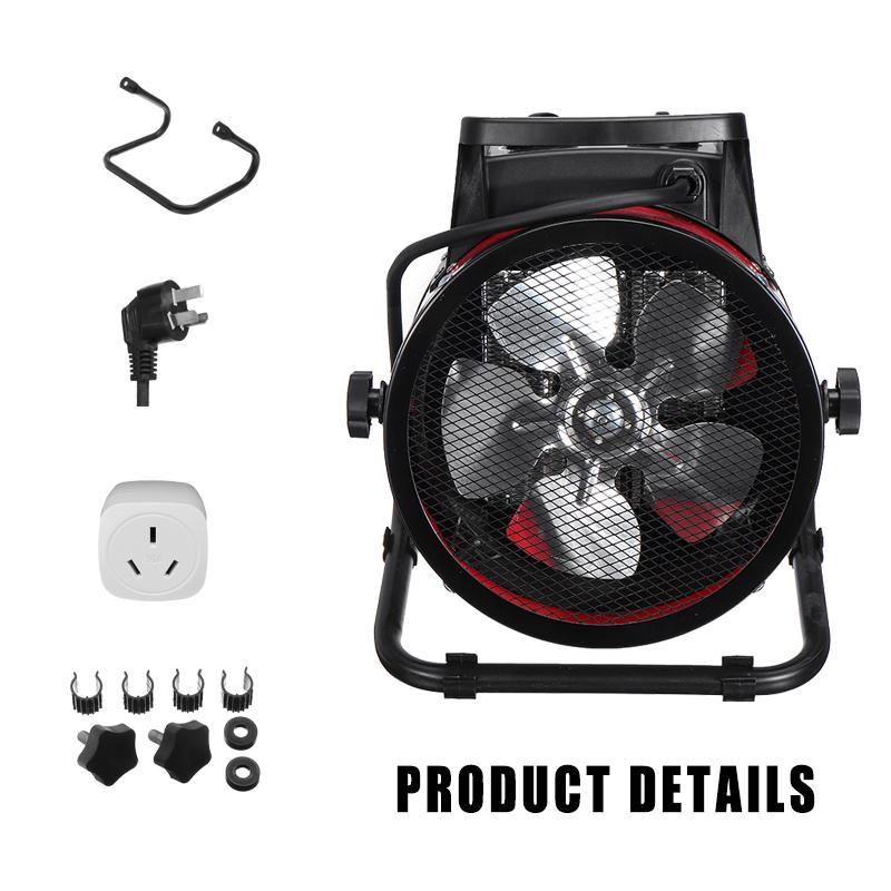 3000W Commercial Warm Heater Blower Air Workshop Space Garage Heating Appliances Adjustable Industrial Electric Heater Fan