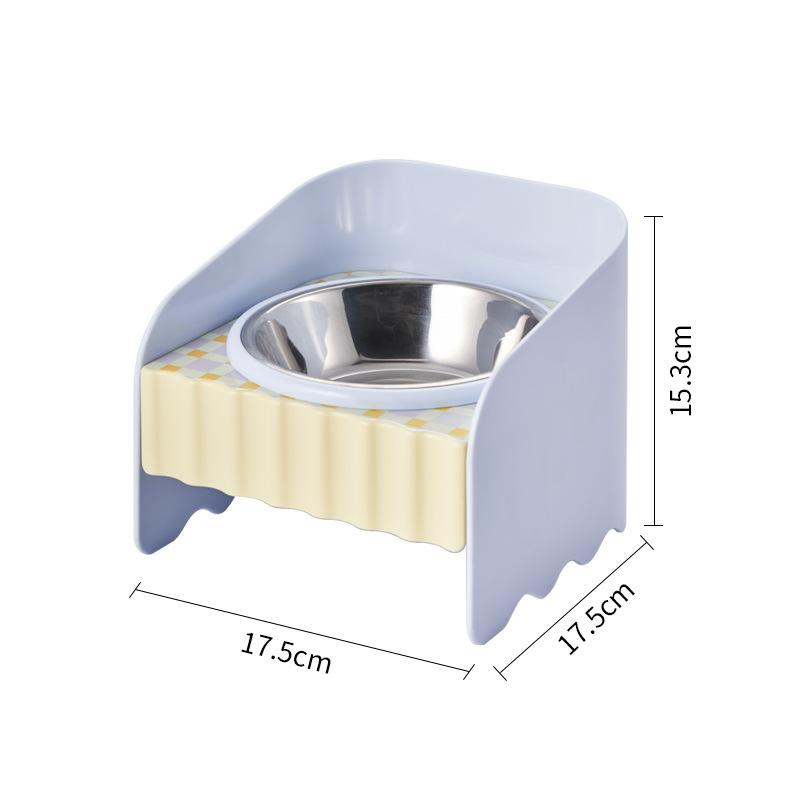 Elevated Stainless Steel Cat Bowl, Anti-Spill Raised Pet Feeder for Cats Small Dogs
