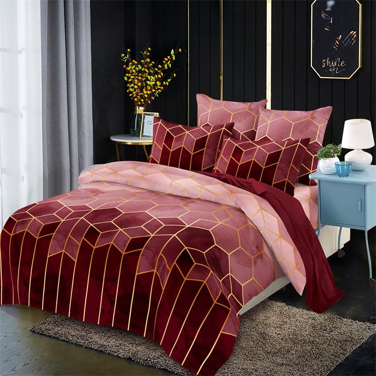 Kemila 2/3pcs Bedding Set Plaids Printing Duvet Cover Sets 1 Quilt Cover + 1/2 Pillowcases US/EU/AU Size Twin Full Queen King