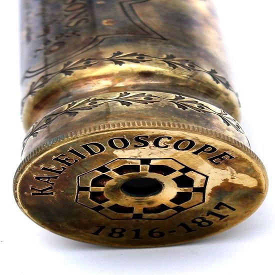 Handmade Brass Kaleidoscope with Leather Case Nautical for Friends Family