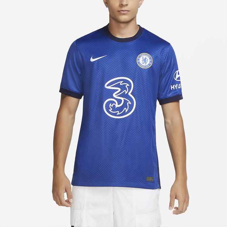 Nike Maillot de football domicile stade FC Chelsea 2020/21 (Taille Asie) Bleu Blanc Homme Streetwear CD4230-496