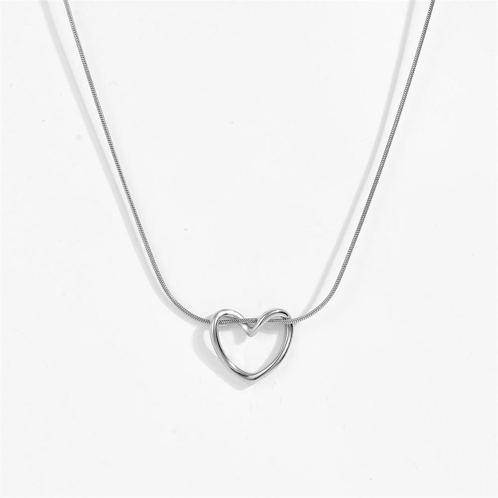 Элегантное ожерелье с подвеской-сердцем из нержавеющей стали для женщин