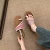 Flat-bottomed Toe French Sandals Fairy Wind Wear 2025 Summer Vintage Woven Seaside Roman Beach Slippers
