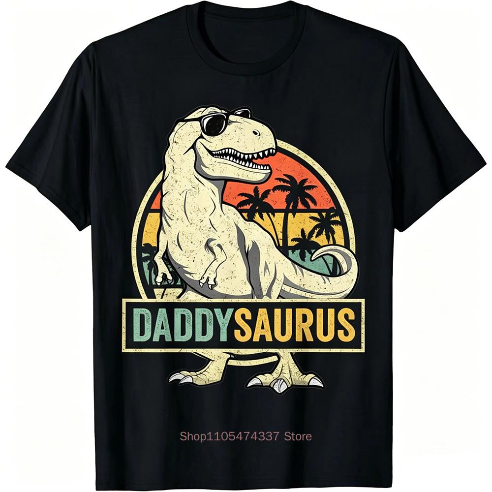 Daddysaurus T Rex Dinosaur Daddy Saurus Family Matching Tshirt Custom Printed Graphic T Shirts Funny Shir Ropa Hombre