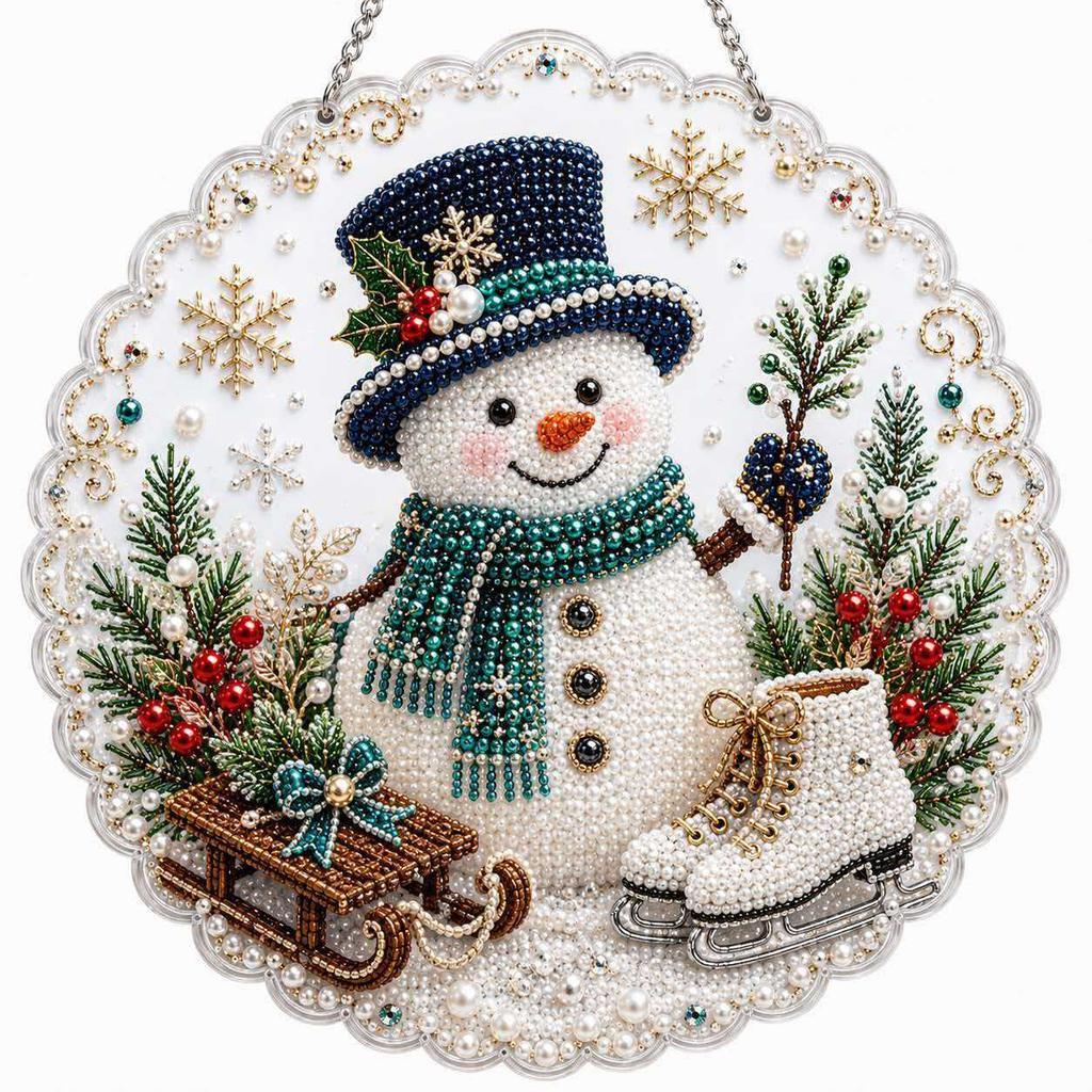 5D Diamond Painting Hanging Ornament Santa Claus Christmas Tree Decor Pendant with Chain Holiday Home Decoration