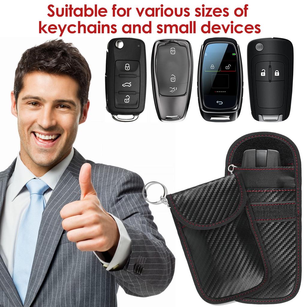3PCS/Set Faraday Key Fob Protector Car Key Signal Blocker Pouch Anti-Theft RFID Blocking Faraday Bag Portable Key Fob Protection
