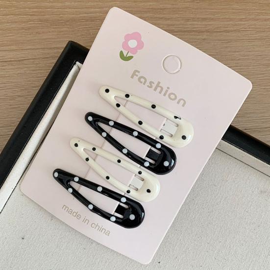 4 Stück Mädchen Haarspangen Metallbasis Punktmuster Rechteck Stern Herzform Haarspangen Kleine Größe Fixierung Unsichtbare Haarspangen Haaraccessoires