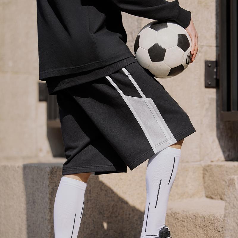 Li Ning Sports Fashion Series New Fun Retro Comfortable Soft Letter Embroidery Knitted Casual Shorts Men Shorts Black AKSU615-2