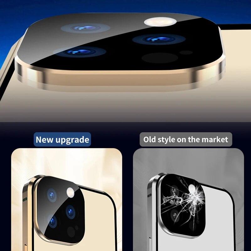 MagSafe Wireless Charging Anti-Peeping Privacy Case For iPhone 15 14 13 12 Pro Max Double Sided Glass Camera Lens Protect Cover