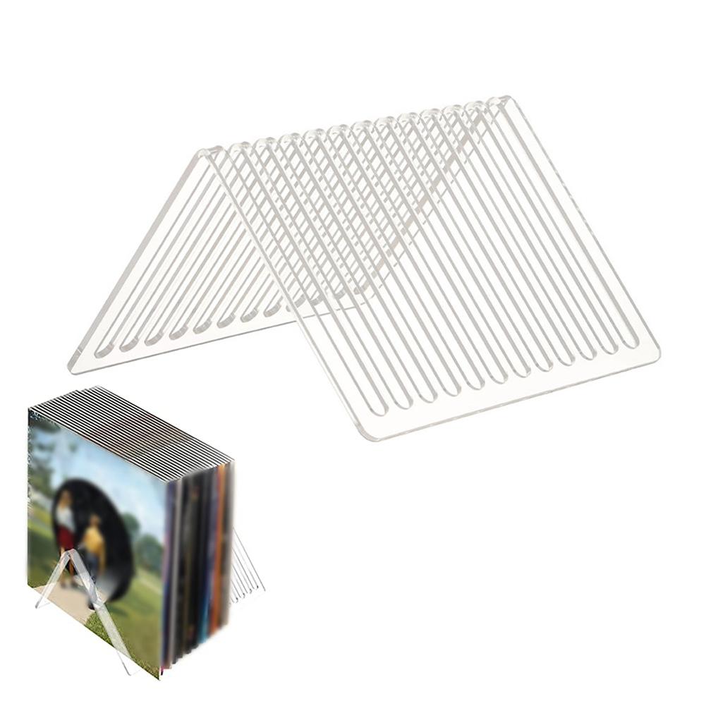 Compact Acrylic Vinyl Record Holder with 12 Slots for Desktop Transparent Organizer for Easy Viewing and Access