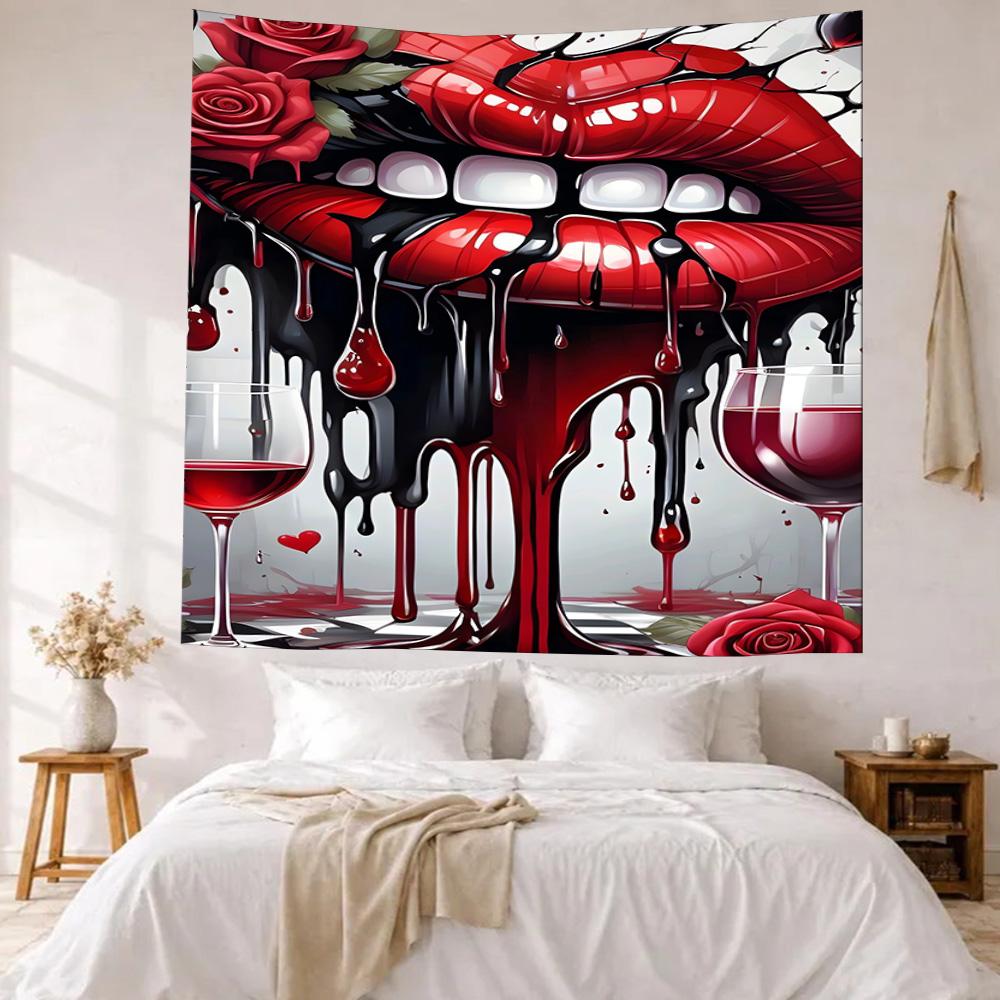 Lips Wall Decor Tapestry Art For Pet Memorial Birthdaywedding Party Backdrop Family Gift