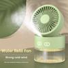Portable Fan Air Humidifier 350ml Water Cooler Table Fan 1500mAh Usb Rechargeable Fan Essential Oil Diffuser Night Light Car Fan
