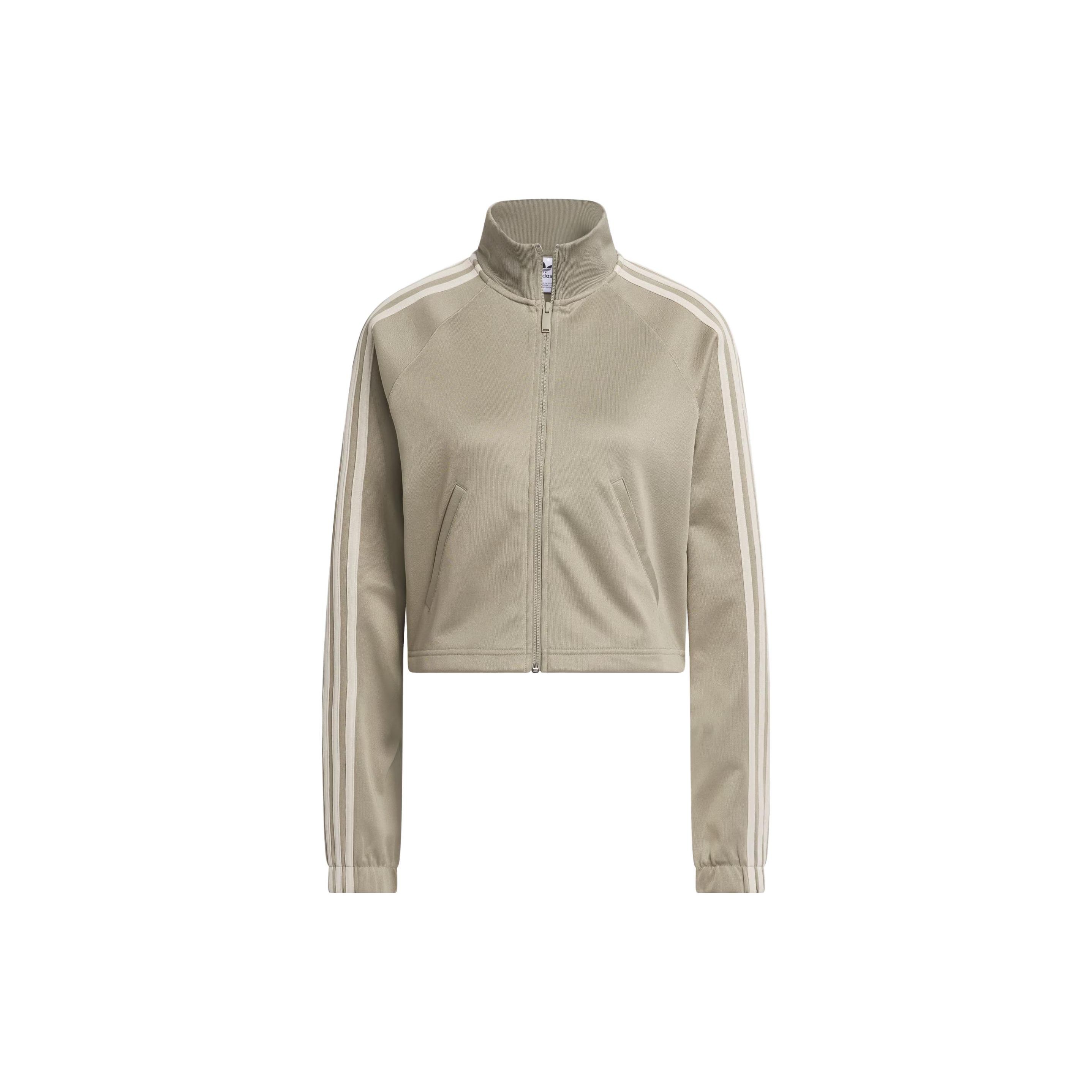 adidas Originals Women s TRACK TOP Knit Track Jacket Khaki IJ5229 S