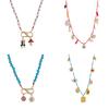 Geometric Copper Pendant Necklace With Colorful Dangle Charms For Unisex Fashion Accessory