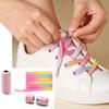 Colorful Pearl Light No Tie Shoelaces with Buckle Widened Elastic Lazy Laces for Kids Adults Sneakers