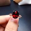 New In Classic Retro Oval Ruby Engagement Rings for Women Luxury Wedding Jewelry Charm Design Banquet Gift Adjustable Opening