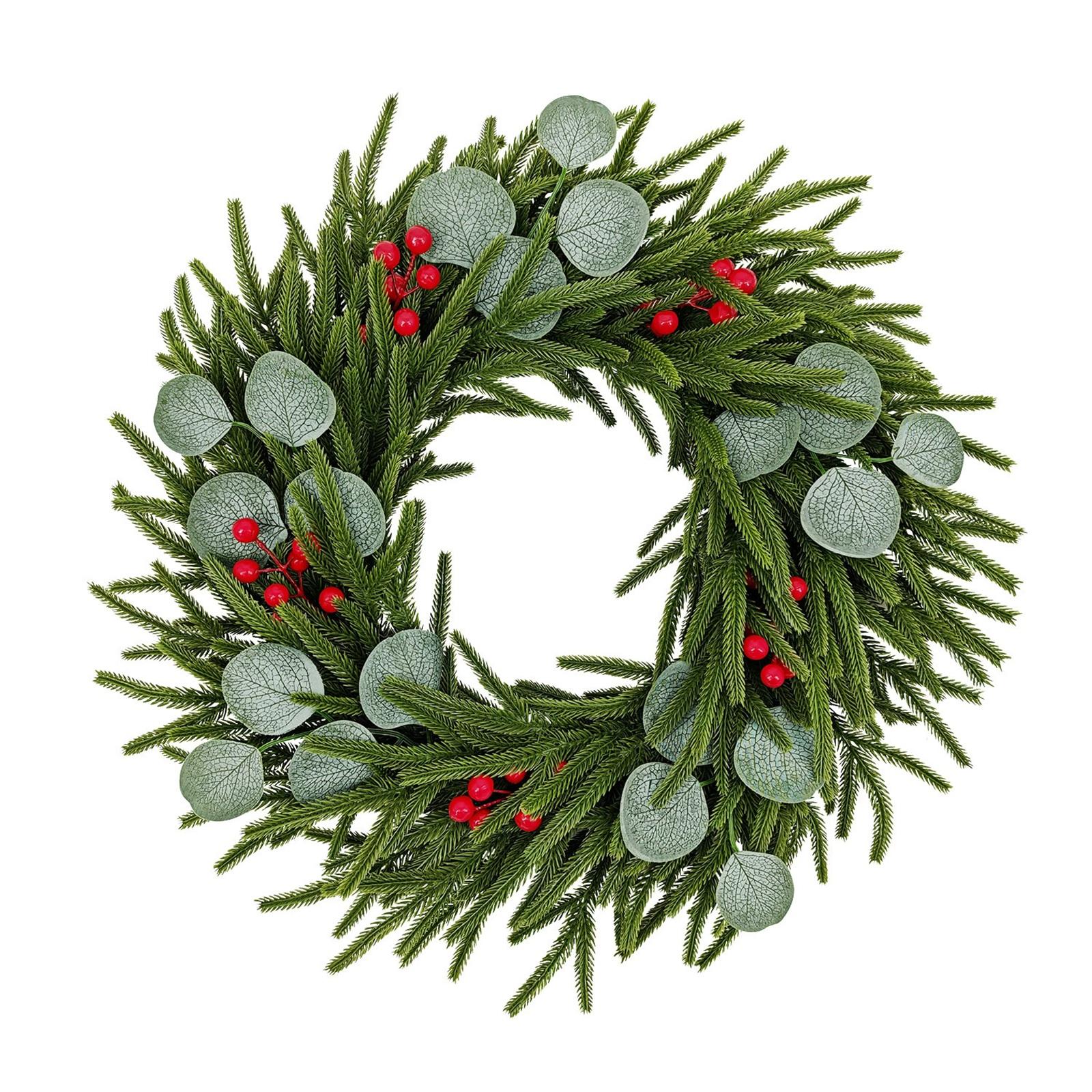 

50cm Christmas Wreath Artificial Flower Decoration Wreath Door Hanging Wall Hanging One Size