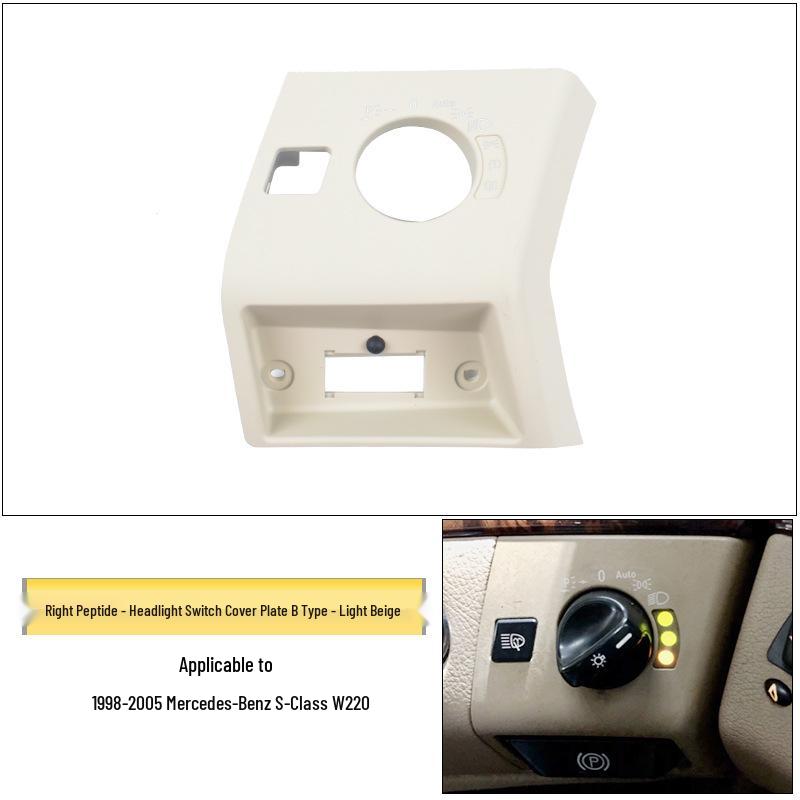 Acabamento da Tampa do Botão do Interruptor do Farol do Mercedes-Benz Classe S W220