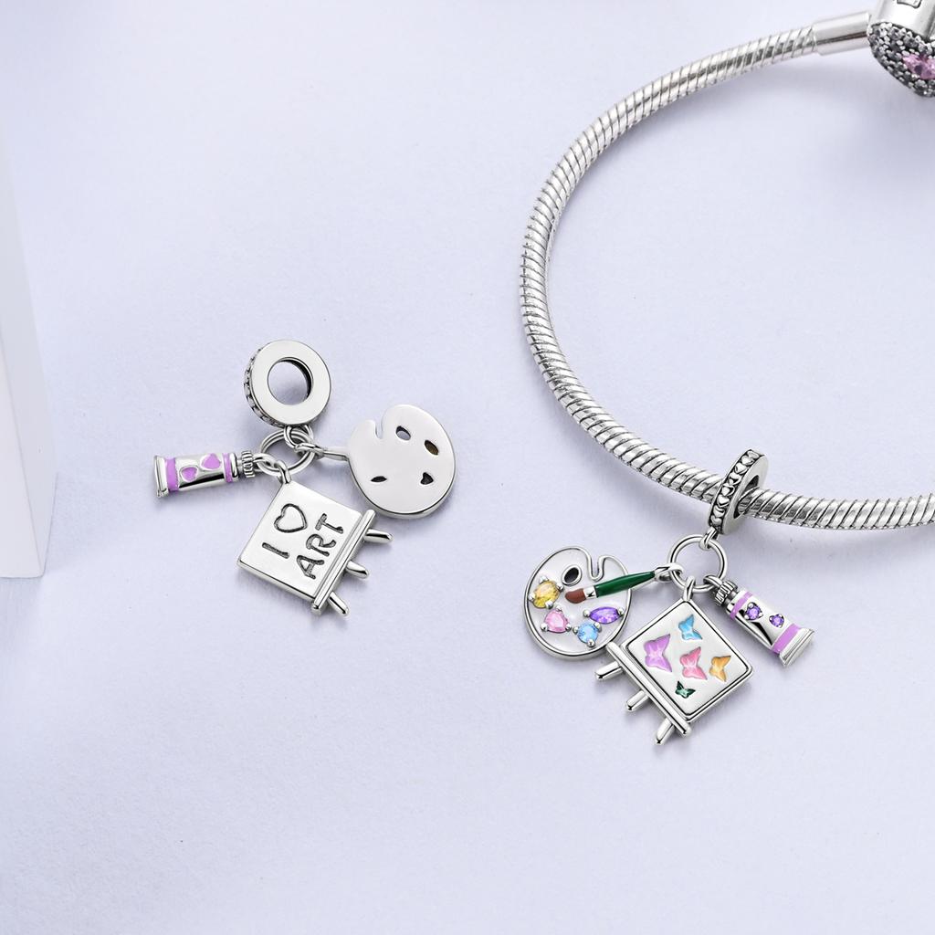 Kupfer-Anhänger für Damen Perlen Eule Joker Zeichenanhänger Passend für Original-Armband DIY Schmuck