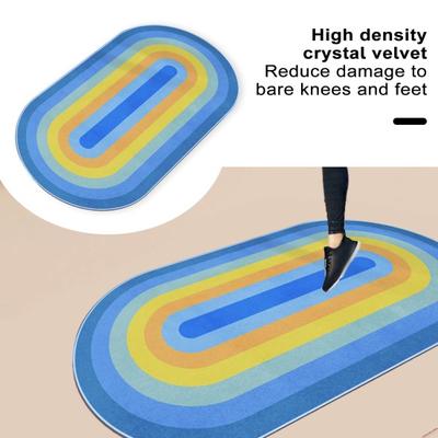 Alfombra de cuerda para saltar de Color arcoíris de 100x50CM, Base de silicona antideslizante de doble cara, alfombra para hacer ejercicio físico a prueba de golpes, alfombra para cabecera de casa