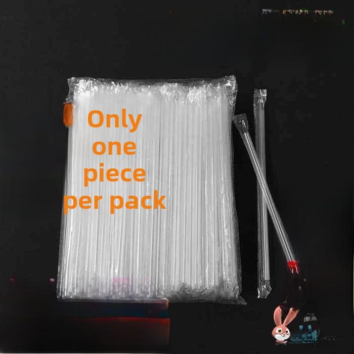 Disposable Sharp Tip Plastic Straws for Soy Milk Cup Freshly Ground Soy Milk Straw Hard Food Grade Plastic Individual Packaging