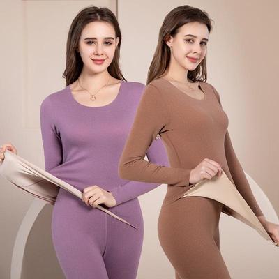 Women's Double-Sided Fleece Warm Underwear Set for Autumn