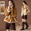 Women's Reversible Sheep Wool Stand Collar Fur Coat