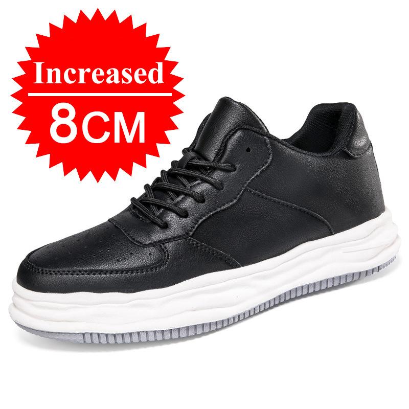 Fashion Men Elevator Shoes 6cm Height Increase Shoes 8cm Invisible Height Increasing Shoes Fashion Low Top Boots Lace Up Sneakers Shoes