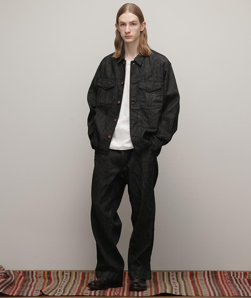 Schott NYC DENIM UTILITY JACKET, Men's, Size S, Black (782-4152003)