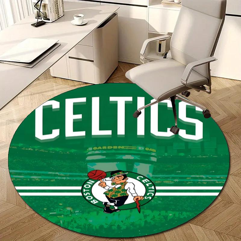 Personalized Boston Celtics Round Chair Office Rug - Perfect for Mat, Office Chair & More - Ideal Gift for Birthdays and Holidays