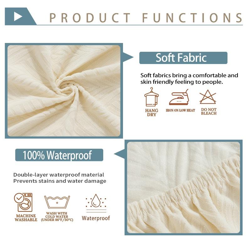 1-6Pcs Stretch Leaf Pattern Chair Seat Covers Splash Proof Removable Cushion Protectors