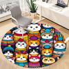1pc Cat Winter Office Round Area Rug,  Mat Suitable For Office, Under Office Chairs Bedroom Living Room Home Decor, Room Deco