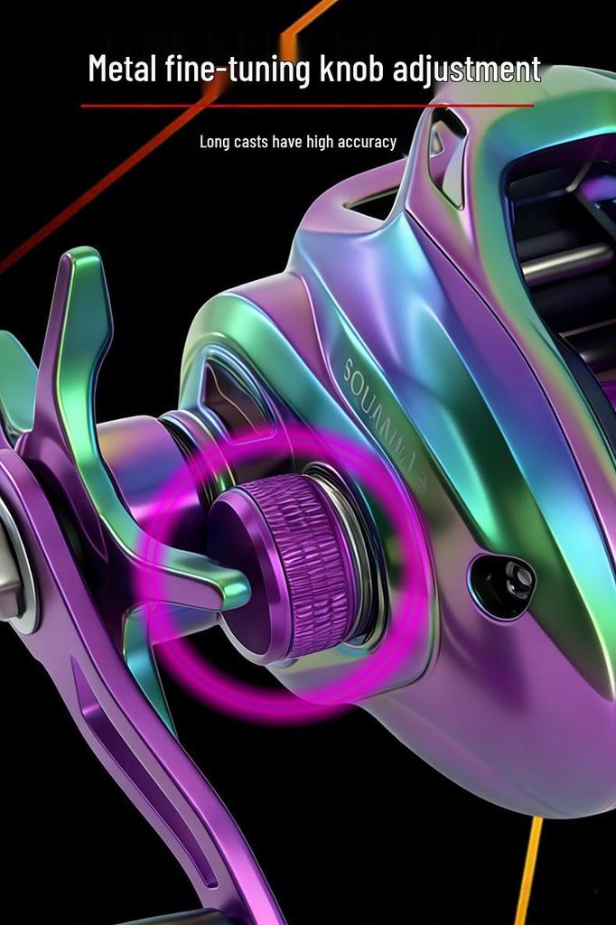 Viduka Colorful Water Drop Fishing Reel for Black Bass - 10 Bearings, Double Line Cup, Micro-Lure, Magnetic Brake.