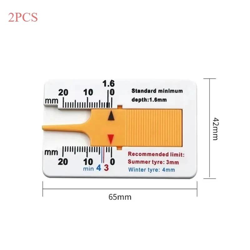 

2PCS Plastic Tread Depth Gauge 0-20MM Tire Tread Depth Caliper Portable Tread Depth Instrument