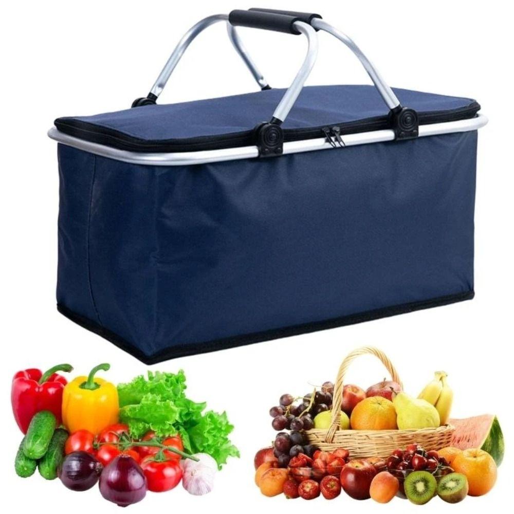 Foldable Picnic Food Bag 30L Thermal Insulated Bag Trunk Storage Box Insulation Storage Basket Car