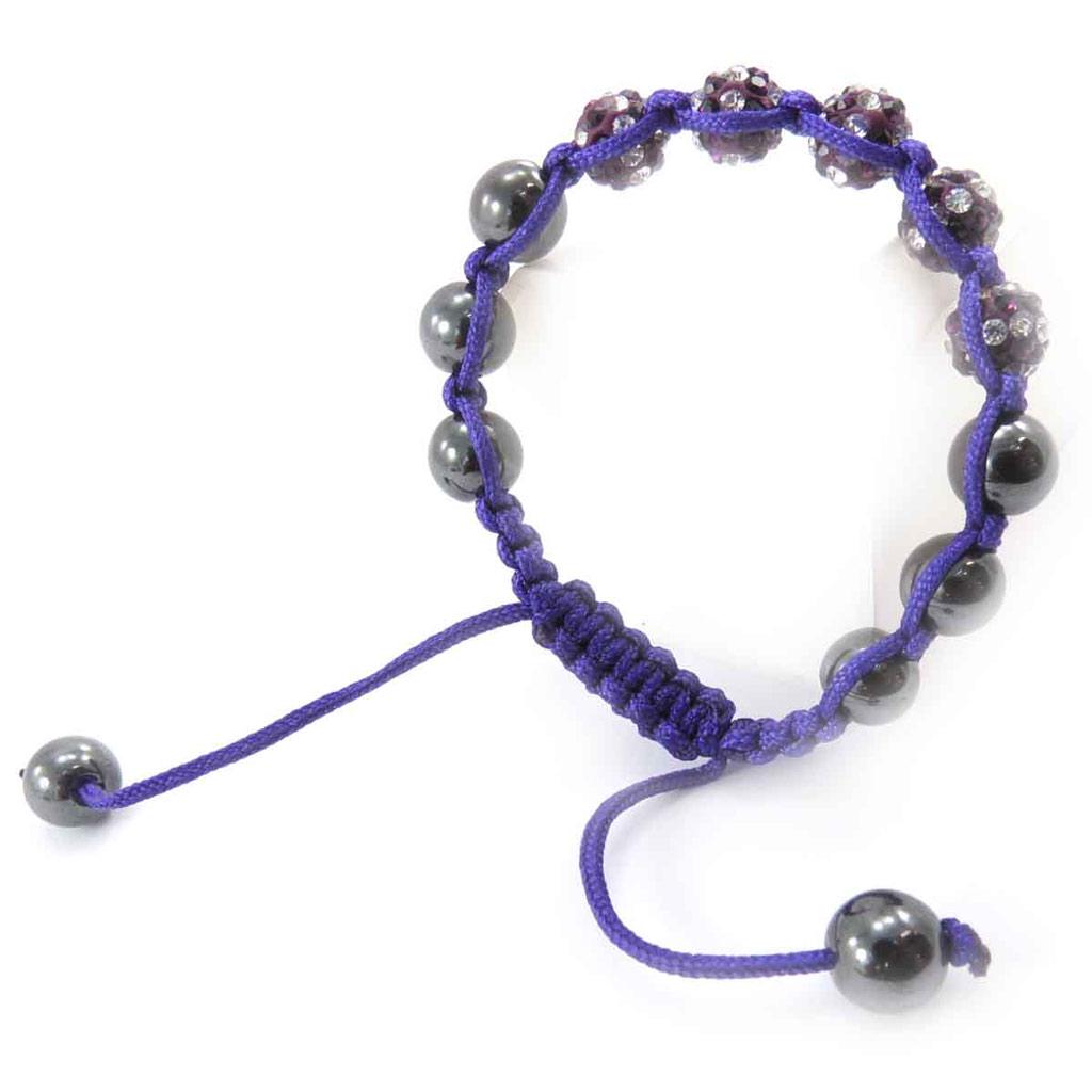 Les Trésors De Lily [J8738] - Purple 'Shambhala' Ethnic Bracelet