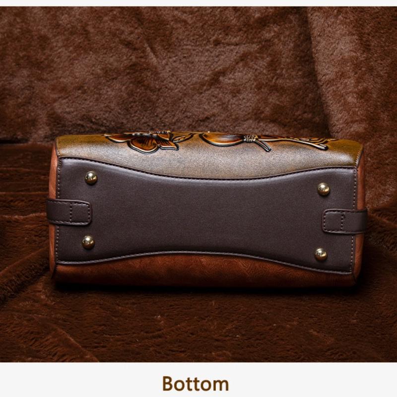 2025 Vintage Shoulder Crossbody Bags for Women Splicing Literary Embossed Handbag For Ladies Gift Purse PU Leather Women Bags