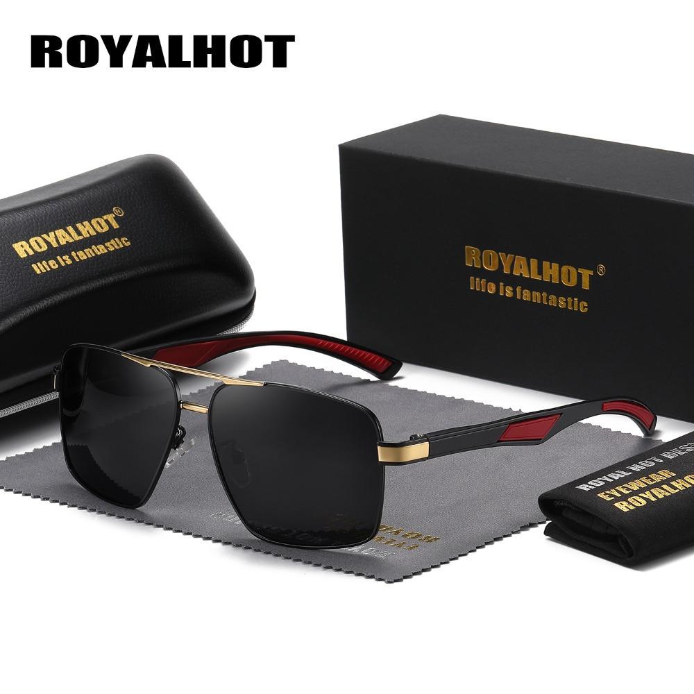 

Солнцезащитные очки RoyalHot унисекс для вождения, металлические поляризационные солнцезащитные очки, UV400
