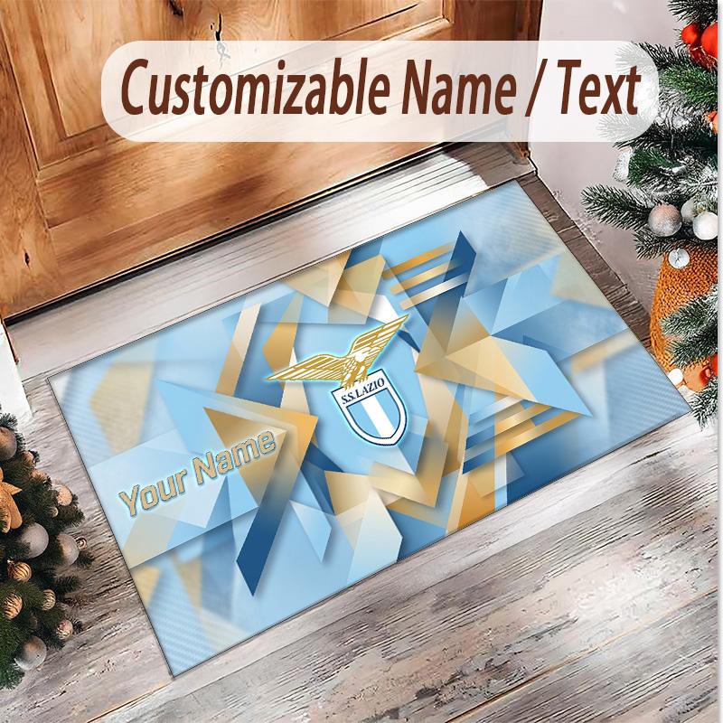 Personalized Crystal Velvet Carpet Lazio FC Pattern Non Slip Floor Rug